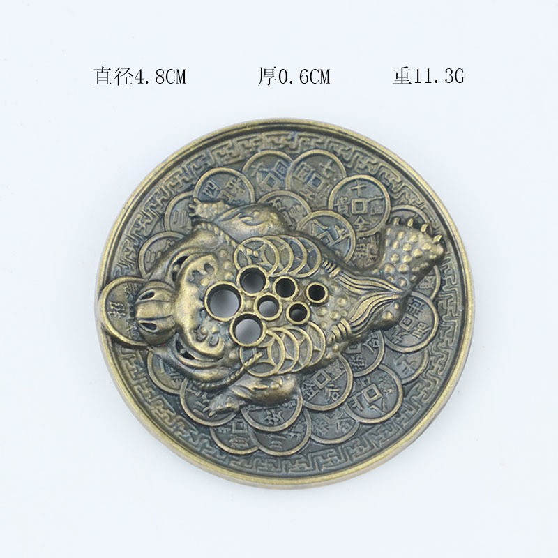 대형 황금 두꺼비 코일 향 삽입 청동