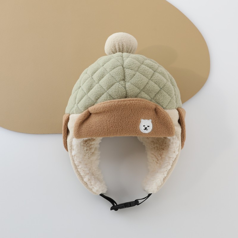 Sombrero para bebés otoño y invierno de moda coreana para bebés pequeños con gorras de lana para niños calientes de invierno gorras de protección contra el viento