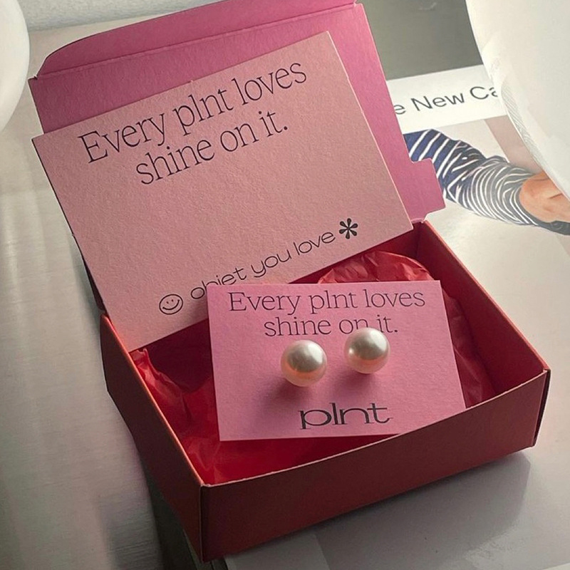 화이트 진주 스터드 귀걸이-6mm