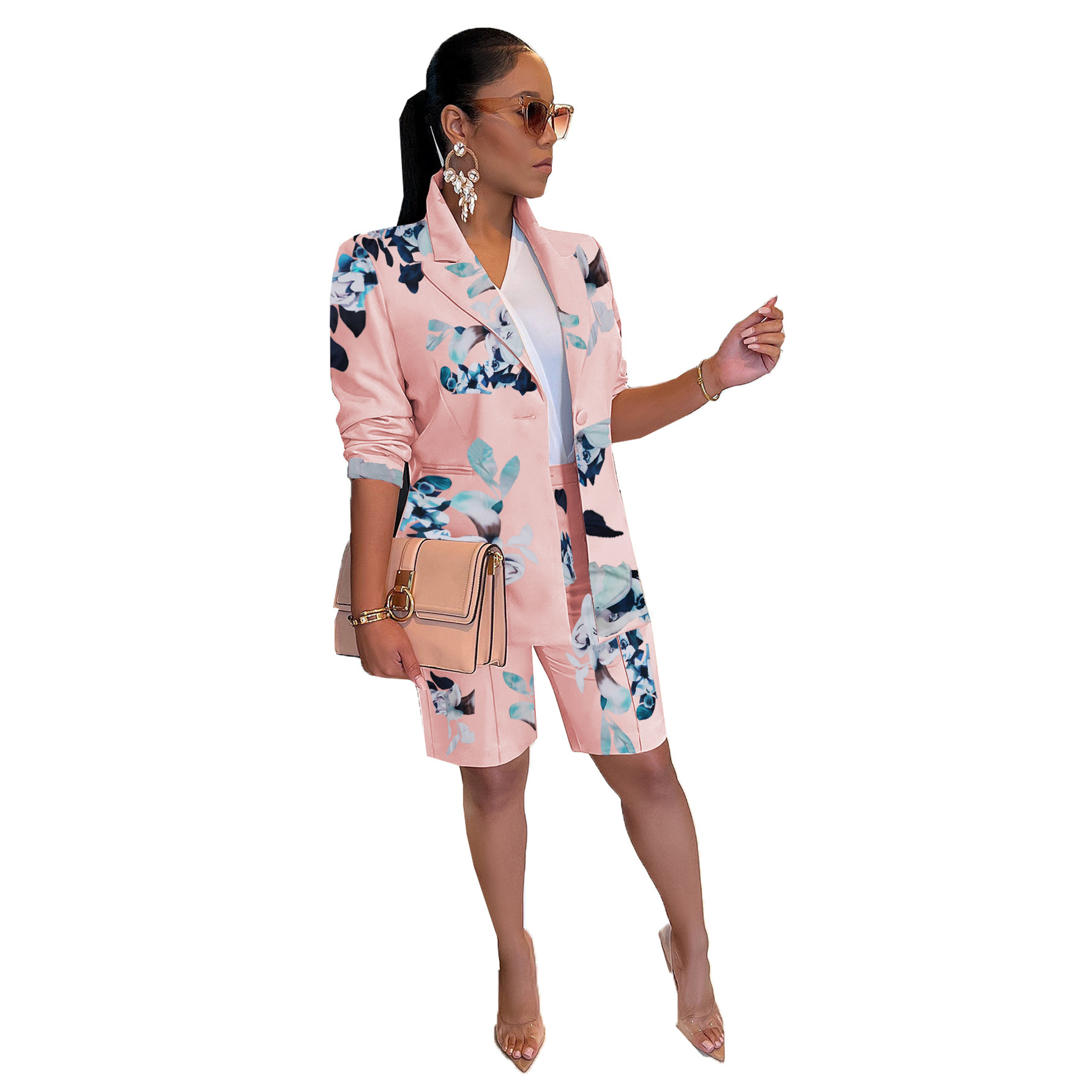 GraceChic GraceChic MM2172 Ensemble veste et short deux pièces imprimé transfrontalier printemps-été pour femme_voghion.com