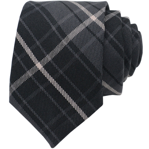 JK tie for women, Korean version, Japanese style, college style, smoke gray plaid, hand-made school uniform, student uniform, knot-free tie flower trend