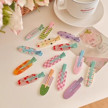 新款多巴胺彩色无痕发夹亚克力可爱水果系列发夹一字刘海夹发夹