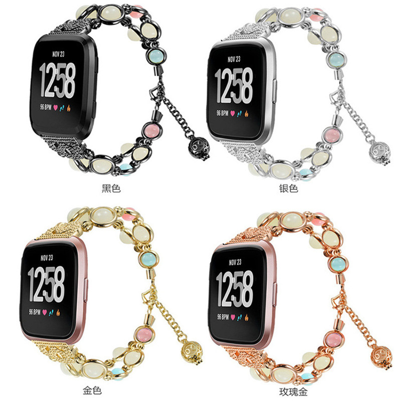 For Samsung Active 2 Strap Galaxy Watch3 Luminous Beaded Onyx Luminous Strap Versa Strap For Samsung Active 2 Strap Galaxy Watch3 Luminous Beaded Onyx Luminous Strap Versa Strap