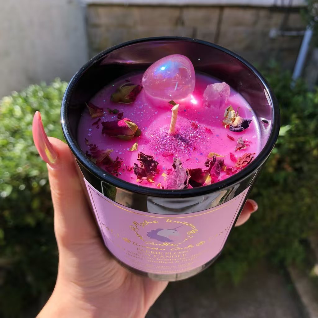 Comercio exterior vela perfumada en el viento regalos de Navidad cristal flores secas perfume regalo de mano de Navidad hecha a mano