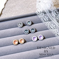 s925 シルバーアクアマリンマイクロ象嵌ラウンドマジックボックスハイエンドパープルピンクカルセドニー diy ジュエリーアクセサリー半完成品卸売
