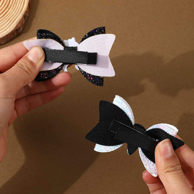 Hip-Hop, Funny Style Women's Hip-Hop Funny Halloween Pattern Bow Knot Alloy Hair Clip