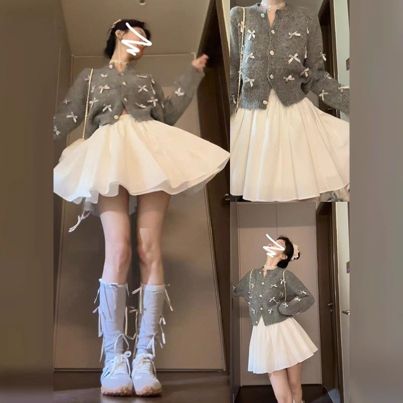 Spring and summer new three-layer puffy skirt small white princess A- line short skirt all-match slim skirt for children