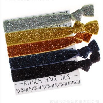 跨境热销氨纶丝亮片弹性头绑葱绒带 45种颜色现货价格优惠