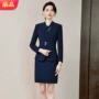 智感职业正装蓝色连衣裙