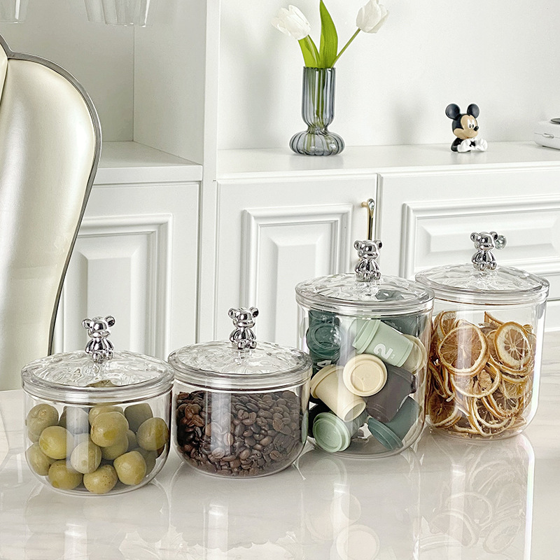 Transparent plastic sealed jar coffee beans tea leaves kitchen grain storage jar snack biscuits candy storage jar
