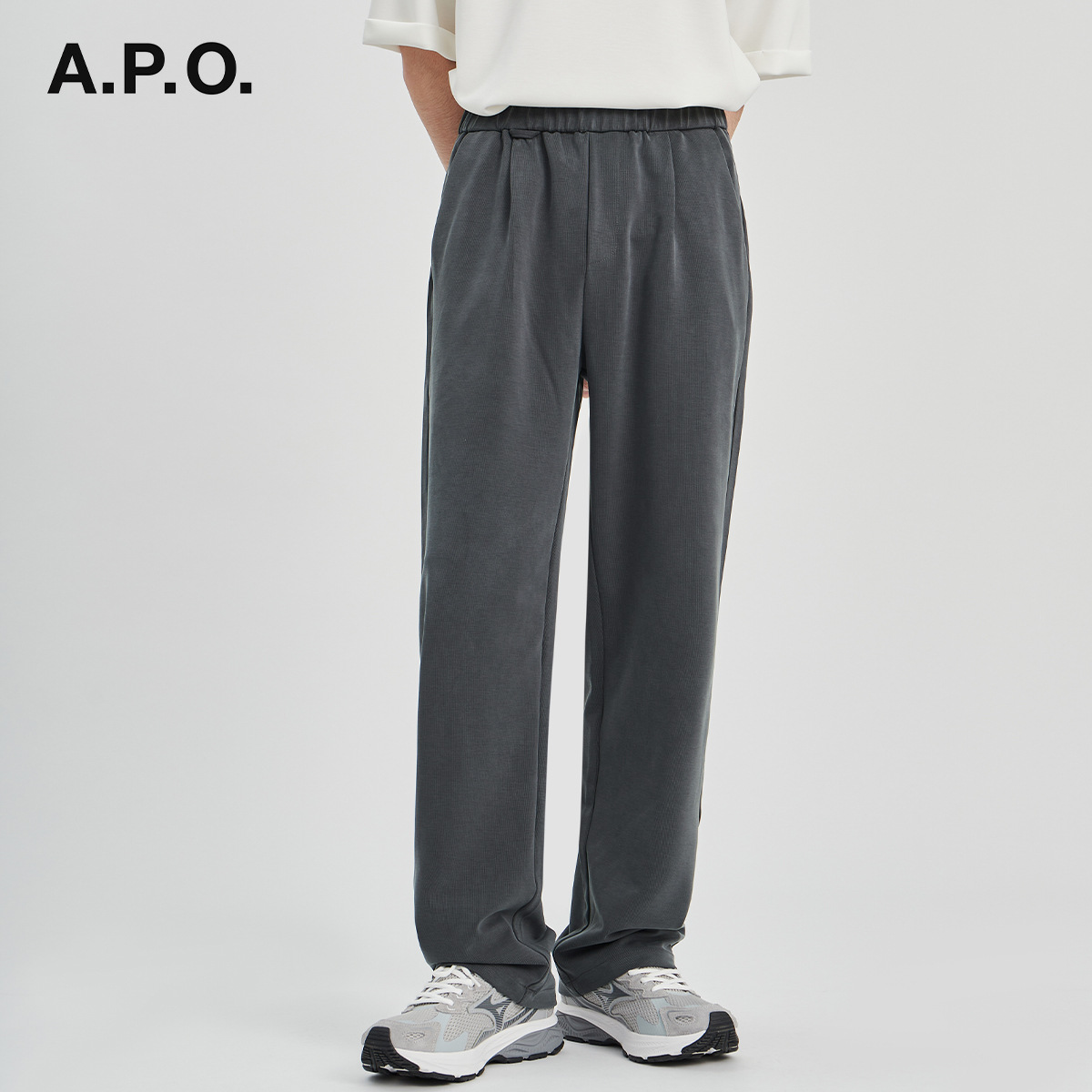 Ropa de hombre APO | Pantalones casuales de pierna ancha sueltos de estilo coreano 2024 verano nuevo estilo pantalones rectos sueltos de alta gama hombres