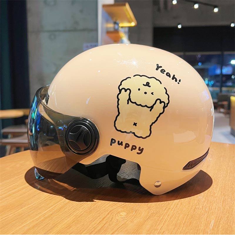 Biyie Puppy Electric Scooter Helmet New National Standard 3C Certified Motorcycle Helmet Female Model Cute Electric Scooter Sun Protection