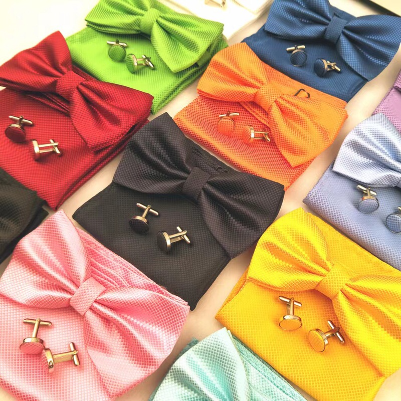Factory direct bow tie handkerchief cufflinks suit banquet uniform wedding pocket towel in stock wholesale Factory direct bow tie handkerchief cufflinks suit banquet uniform wedding pocket towel in stock wholesale