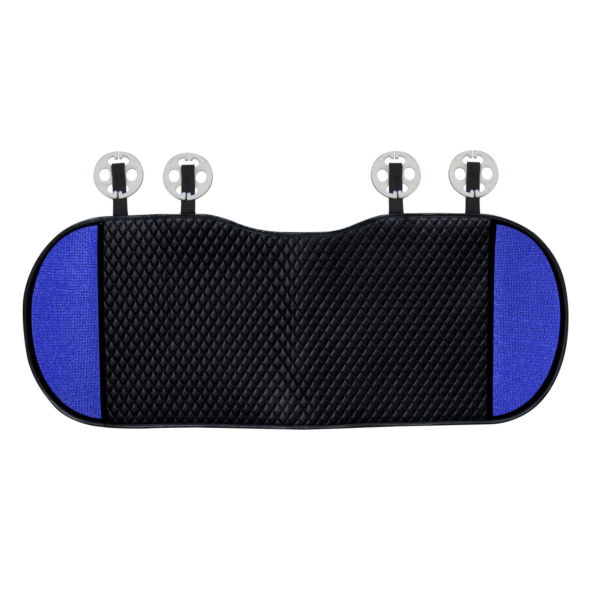 Seat cushion, seat cover | Universal Cushion Leather Rhinestone - blue-diamond-leather-single-rear-seat