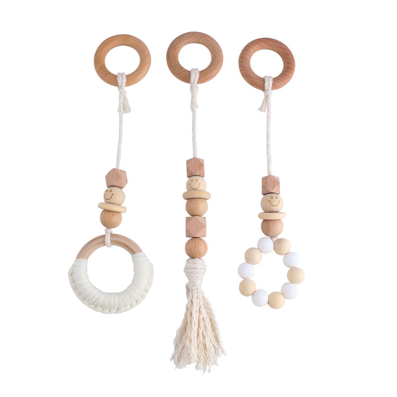 DIY bebé creativo algodón tejido molar juguetes nuevo Smiley haya hilo de algodón mordedor decoraciones de la habitación de los niños