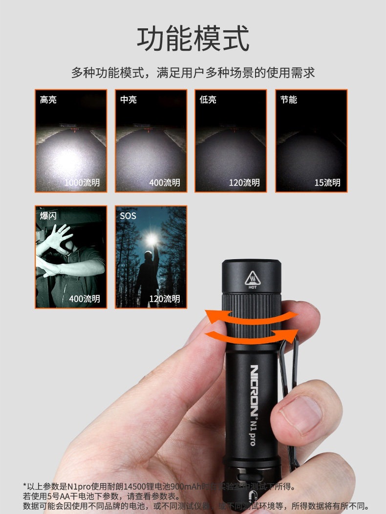 RON N1 Portable Keychain Multi-Color Flashlight Mini Waterproof High-Brightness Small Flashlight