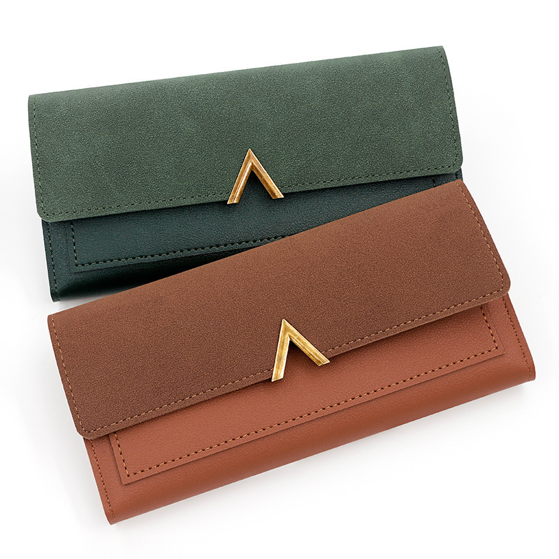 New Korean-Style Women's Wallet, Fashionable and Simple, Pu Long Wallet for Girls, Money Clip, Card Holder, Clutch Wallet
