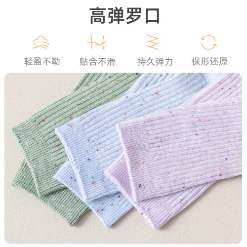 Women's New Mid-Calf Socks for Autumn/Winter, Macaron Color Scheme, Sparkling Yarn Trendy Socks, Wholesale Women's Socks