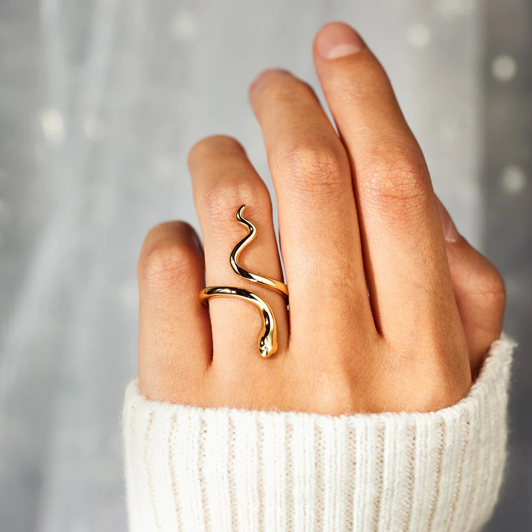 Women's Gender 925 Sterling Silver Snake Open Rings
