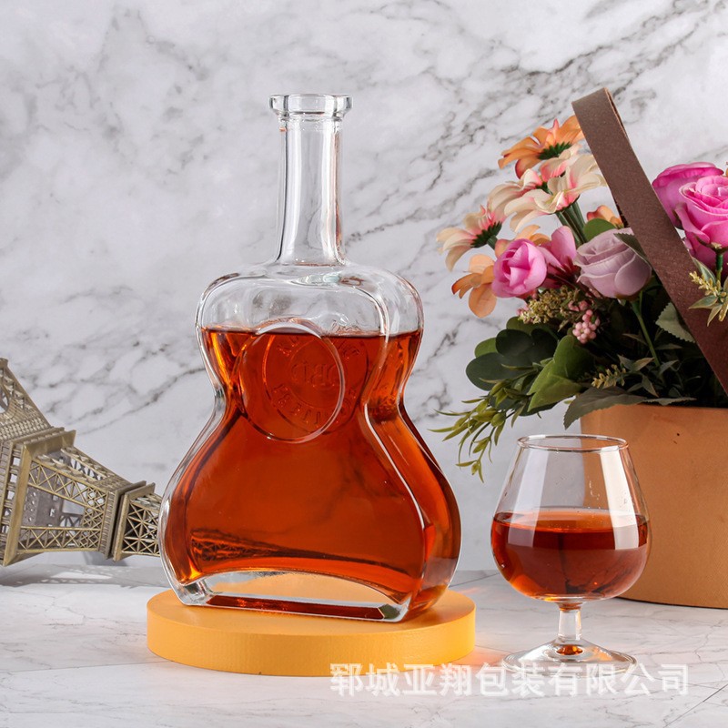 厂家批发网红玻璃葫芦酒瓶创意玻璃透明空酒瓶500ml高颜值酒瓶