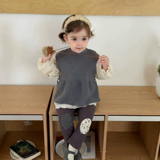 【NOZI】宝宝衣服秋季2026新款韩版童装女童马甲娃娃衫打底裤套装
