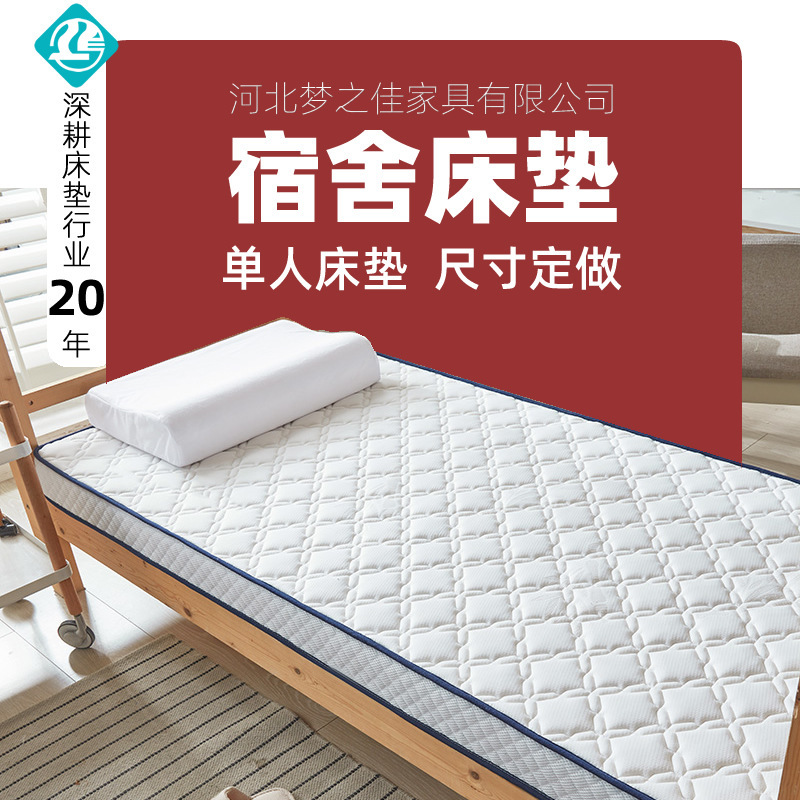Source Factory Customized Dormitory Single Mattress 80X190 Non-Collapse All-Season Universal Full-Hard Coconut Palm Mattress
