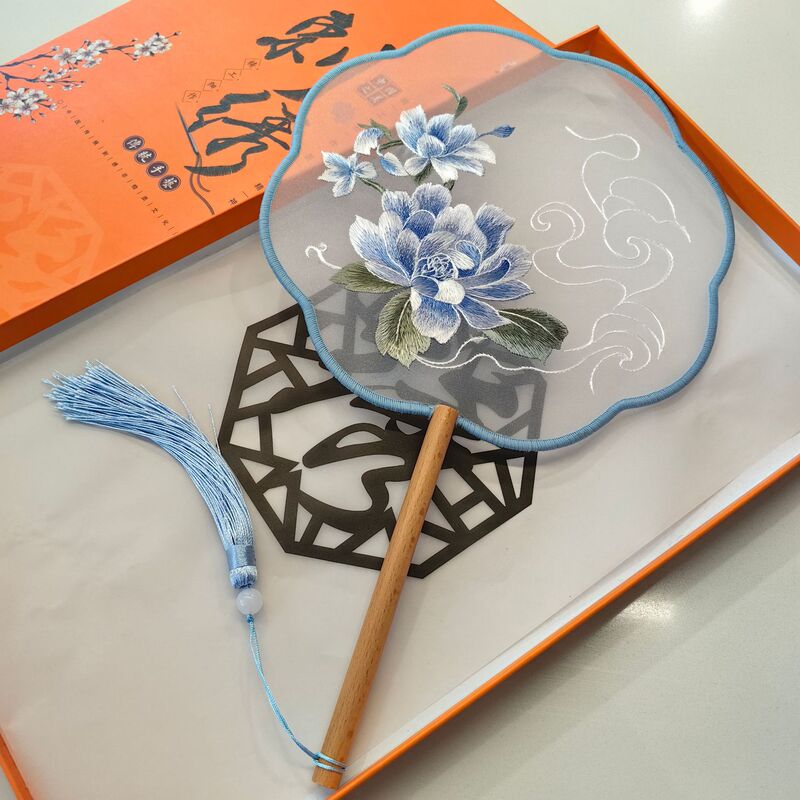 両面刺繍団扇古風扇子円扇刺繍扇子両面刺繍団扇蘇刺繍団扇漢服舞踏扇|undefined