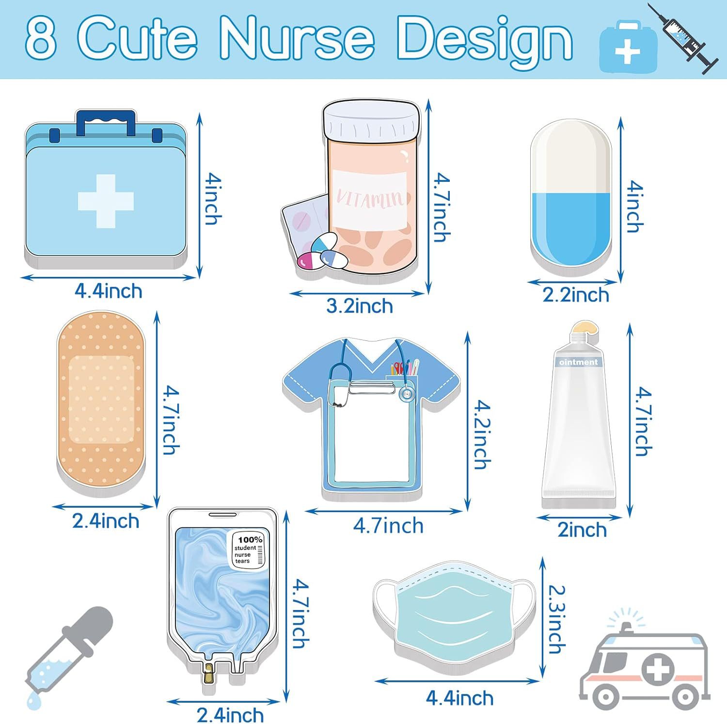 Sticky Note Stationery Type 1 Piece 1 Set Face Mask Pill Clothes Class Learning School Paper Cute Sticky Note