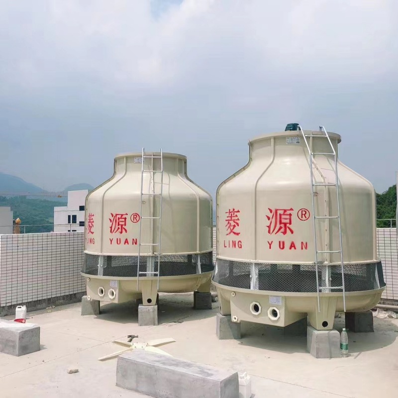 冷却塔现货批发 工业玻璃钢圆形逆流式10T冷却水塔 压缩机冷却塔