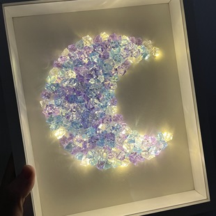 Moon Crystal Night Light Heart Butterfly DIY Handmade Birthday Gift Creative Gift Star