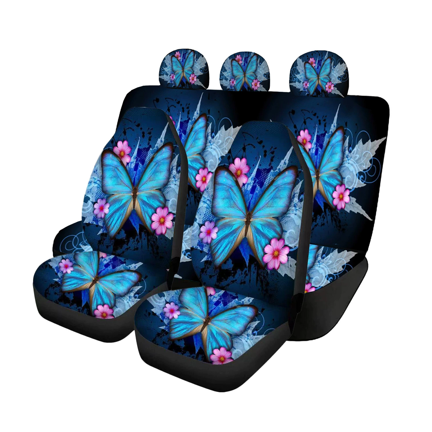 Цифровая печать, синяя бабочка, автомобиль, общая крышка сиденья для верховой езды, трансграничная торговля специального назначения