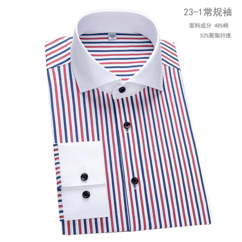 Regular sleeve blue and red stripes 23-1 / 38