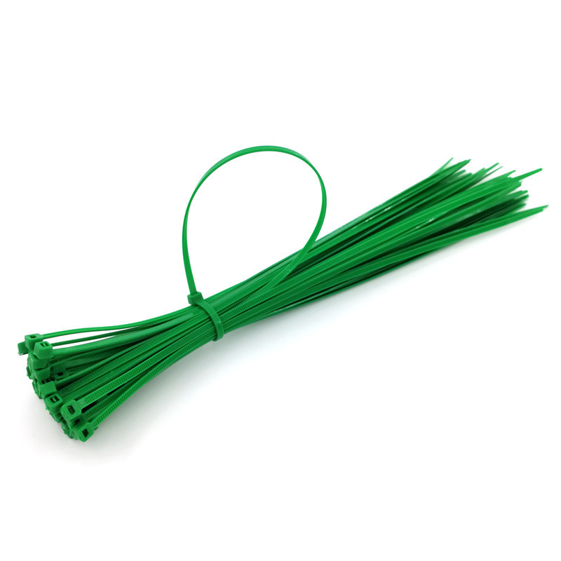 植物結束バンド50本、園芸用プラスチック製セルフロック式結束バンド、30cm、緑色ナイロン結束バンド、盆栽用