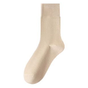 Socks Women's Spring and Autumn Solid Color Mid-length Socks Autumn Moon Socks Postpartum Autumn and Winter Japanese Style White Boneless Stockings Piled Stacks