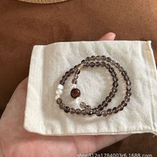 新中式国风百搭茶晶黄水晶玛瑙天然巴洛克珍珠手串叠戴简约百搭女