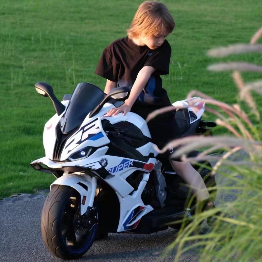 Nueva motocicleta eléctrica grande para niños de 3 a 10 años, coche de juguete recargable para niños, el bebé puede sentarse en una motocicleta de dos ruedas