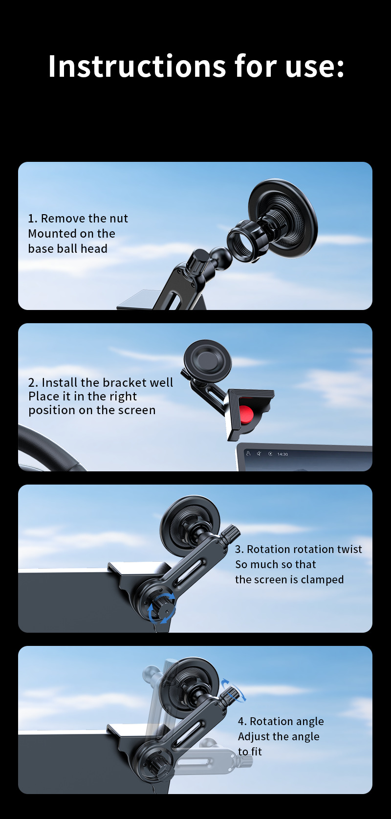 New Energy Vehicle Magnetic Mobile Phone Holder Central Control Screen Special Floating Screen Strong Adsorption Mobile Phone Navigation Holder
