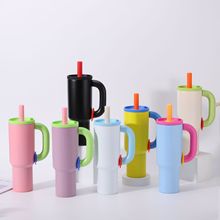 新款高颜值304不锈钢保温冰霸杯多巴胺设计大容量带手柄40o车载杯