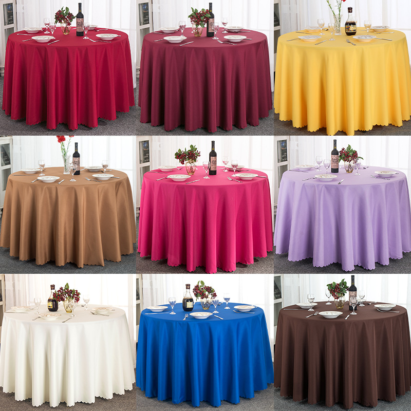 Hotel Round Tablecloth Stain-Resistant and Wear-Resistant Solid Color High-End Home Tablecloth Event Wedding Banquet Red Round Tablecloth