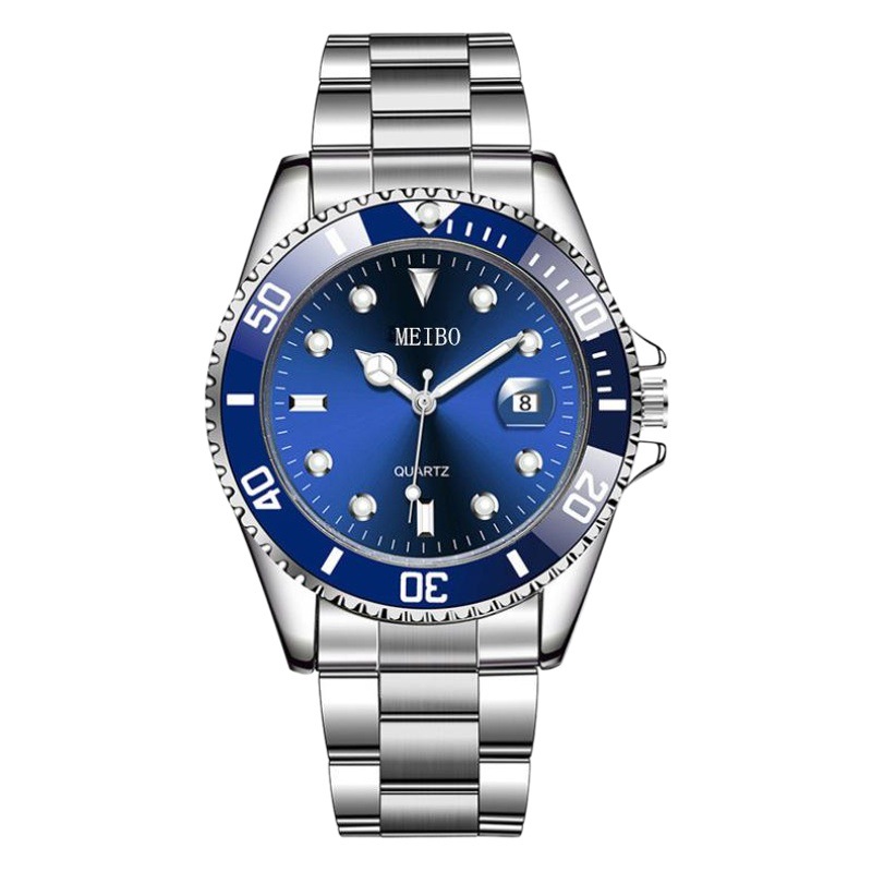 2020 Explosive Gift Green Water Ghost Watch High-end Fashion Business Men's Watch Korean Style Steel Belt Calendar Men's Wristwatch