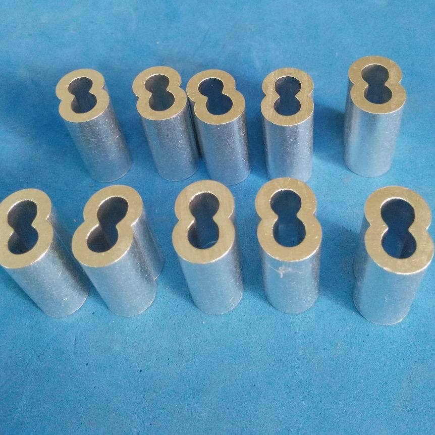 厂家直供直径4.0mm涂塑钢丝绳专用八字型铝套，4.0铝扣，4.0铝夹