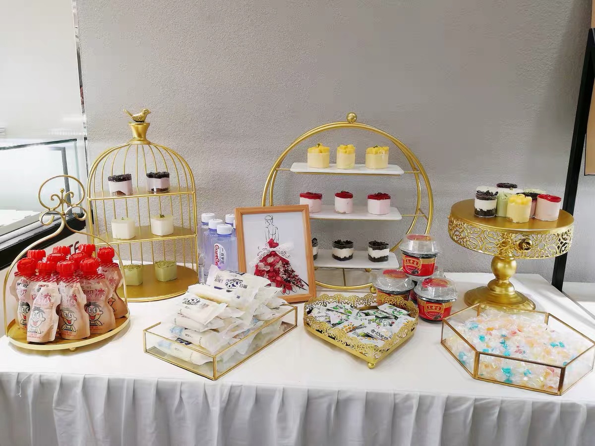 Estilo europeo té de la tarde Merienda stand creativo boda postre Mesa decoración postre pastelería pastel soporte de comida fría soporte de exhibición