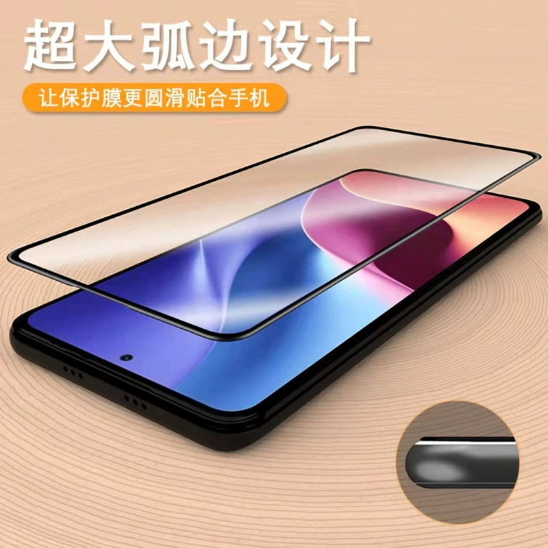 Подходит для Redmi K40 закалённая плёнка K40 Pro полноэкранная K50 полная комплектация большой дугообразный кант противоударная белая кромка плёнка для телефона