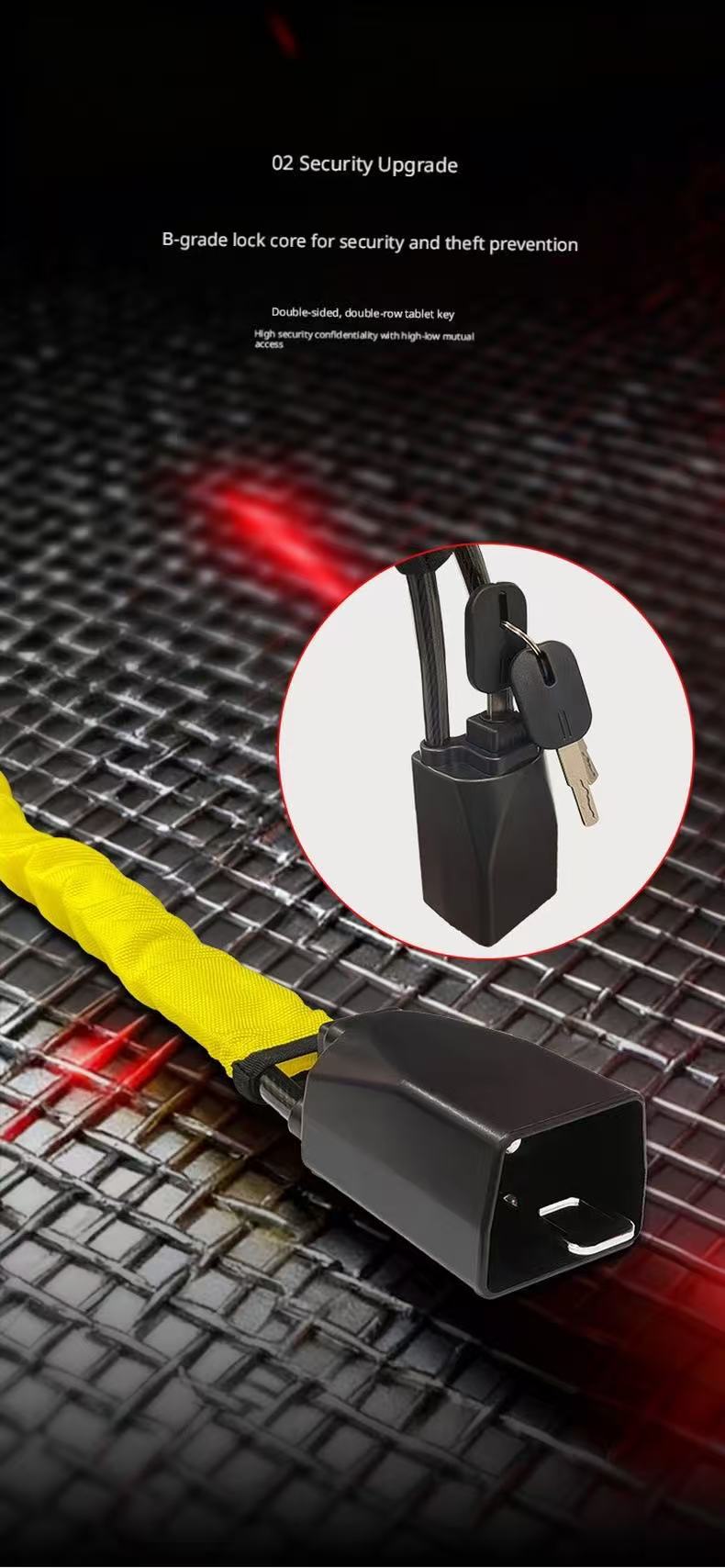 Car Steering Wheel Lock Anti-Theft Device, Thickened Safety Buckle Car Lock Rope Lock, Powerful Anti-Theft for Vehicles