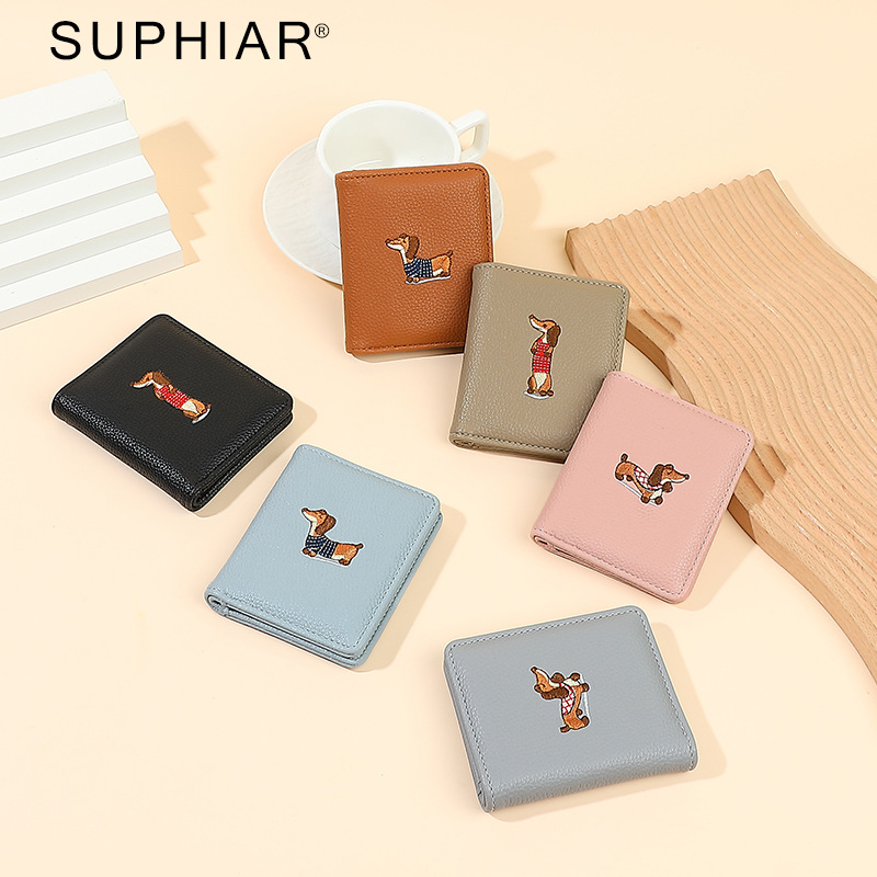 Promoción Cartera de dibujos animados corta billetera pequeña en niñas multi-tarjeta mini bolsa de tarjetas delgada billetera de estudiantes mujeres