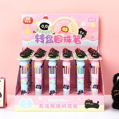 响指煤球meme趣味转盘十色圆珠笔可爱解压多色标记好写手帐笔