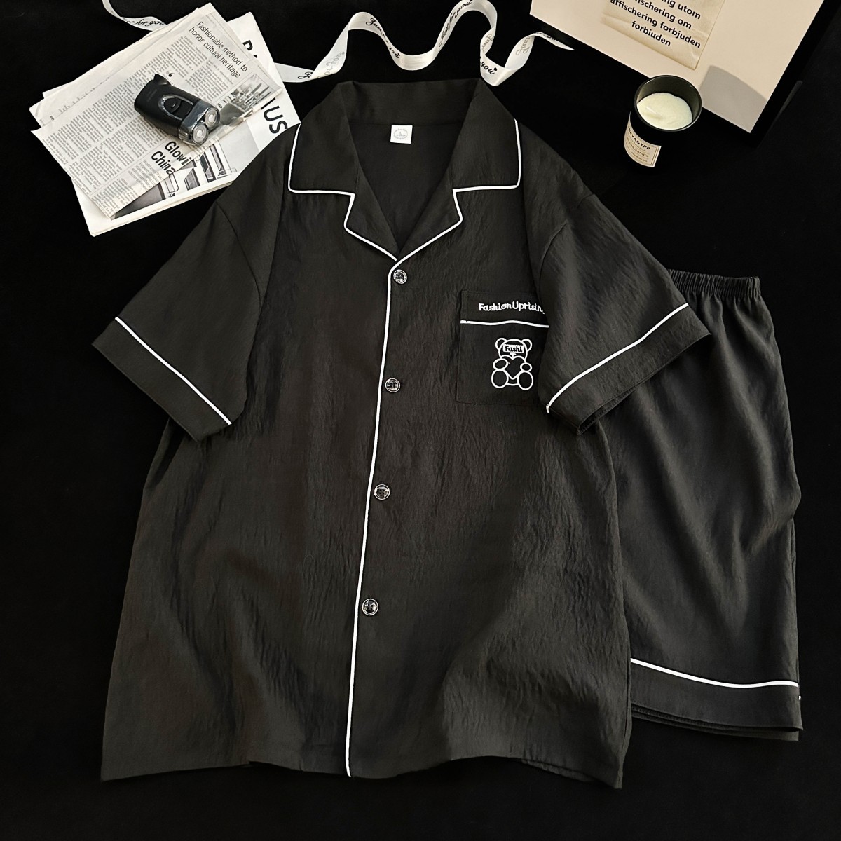 Summer Men's Pajamas Cloud Cotton Thin Cartoon Short-Sleeved 2025 New Youth Men's Home Wear Set