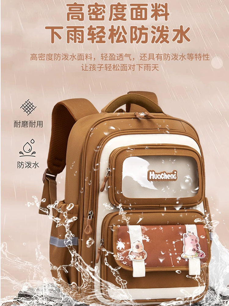 Nueva mochila escolar Capibara para niños de grado 1 - 3 - 6 niños niñas caricaturas lindas mochila