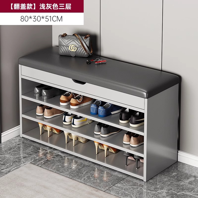 Porta de zapatos multicapa en la puerta del hogar, taburetes de cambio de zapatos nuevos tipos de escaleras interiores atractivos, cabinet de zapatos de lujo.