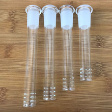 跨境玻璃水烟壶水烟枪配件内14外18内外磨口插管配件透明玻璃烟杆
